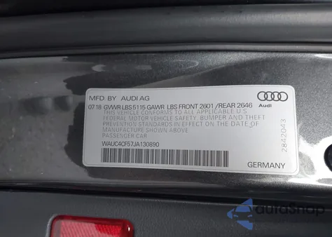 2018 Audi S5 3.0T Premium Plus z USA, uszkodzony, nr VIN WAUC4CF57JA130890